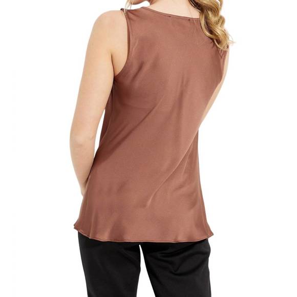 NEW JOSEPH RIBKOFF satin tank top in toffee - Picture 3 of 4